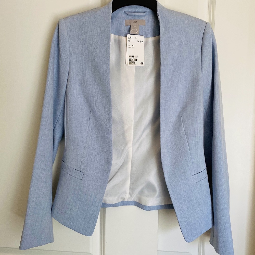 H&M light blue blazer
